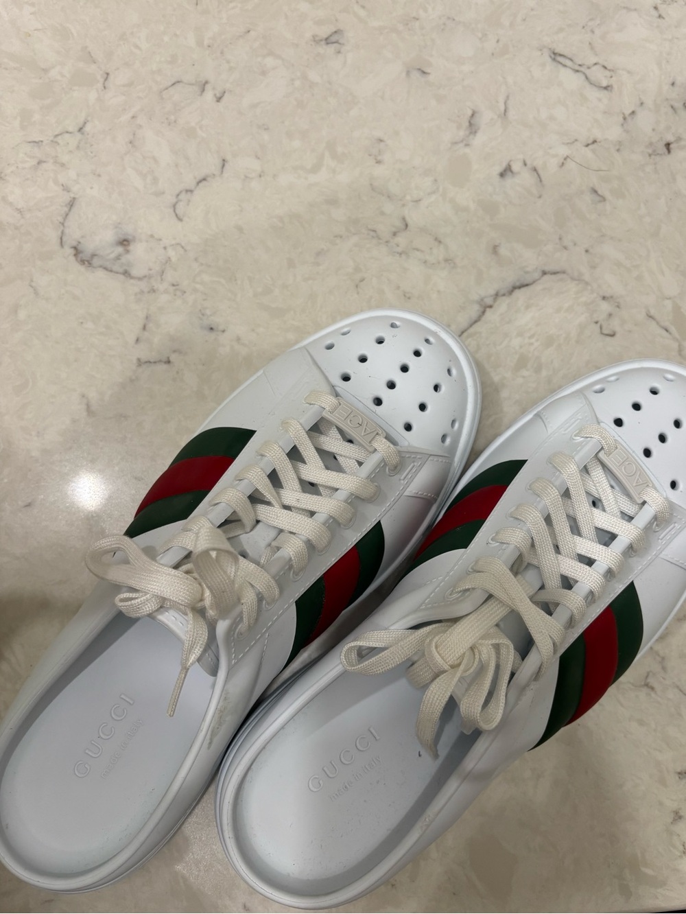 Gucci Rubber Ace Mule White